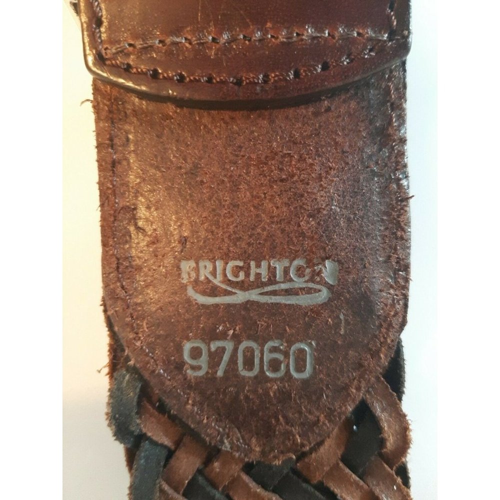 Brighton Braided Belt Brown Black Silver Embossed Buckle Small 28 - Picture 3 of 7